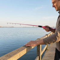 Straight Handle Pink Fishing Rod Guide Rings Carbon Fiber Fishing Rod Black Grip Outdoor Gear Easy to Use