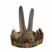 Indian Design Headdress Handmade Feather Headband Festival Wear for Adults