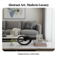 Light Luxury aesthetic Golden Figurine Modern Design House Decoration Elegant Accent Abstract Sculpture polished Lines for Interior Designers, Office Workers, Living Room, shelf, Model Home, Coffee Table
