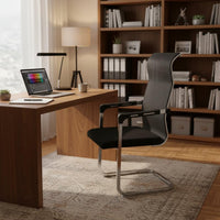 Cantilever Frame Office Chair Modern Minimalist Mesh Back Sled Base Chair Ergonomic Computer Armchair for Students, Conference Room, Reception Area