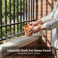 Space-Saving Railing Planter Holder Adjustable fasteners Plant Stand Multi-Functional Hanging Shelf Easy to Install for Apartment Dwellers, Gardeners, Homeowners, Balcony, windowsill, Patio, Porch