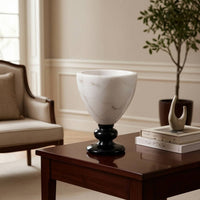 Stone Flower Vessel Tabletop Vase with Pedestal Elegant Flower Arrangement Vase for Decorators, Simplicity Lovers, Dining Table