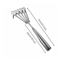 Clam Digging Rake Multi-Functional Beach Foraging Hand Tool Heavy Duty Stainless Steel Seafood Claw for Beachcombers, Outdoor