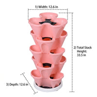 Strawberry Planter with Wheels, 6 Tiered Planter for Space Saving, Vegetable Planter and Outdoor Planters for Balcony Flower Bedding