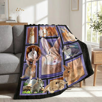 Easter Rabbit Blanket Bunny Decor Throw Blanket Super Warm Soft Plush Lightweight Fleece Flannel Animals Blanket Rabbit Gifts for Women Girls Boys Men Kids for All Season Couch Bedding