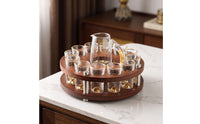 Round Tabletop Decanter Set with Rack