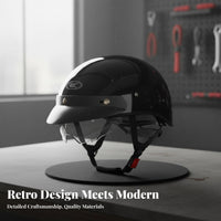 Japanese Design Bowl Helmet 3C Certified Retro Half Helmet Shell for Adults, Women, City Commuting, Street Riding, All Seasons