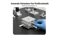 Aluminum Alloy XYZ Axis Manual Stage Stable Performance XYZ 3 Axis Sliding Table Strong Load Capacity Manual Fine-Tuning Sliding Table Wear Resistant for Technicians, Researchers, Laboratoryoratory Oratory, Optical Experiments, Manufacturing