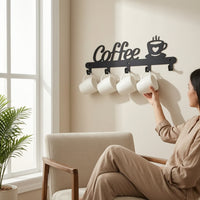 Decorative Coffee Mug Rack Metal Coffee Mug Holder Easy Installation Heavy-Duty for Kitchen