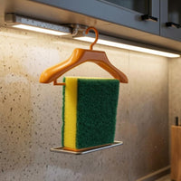 ABS Plastic Draining Sponge Stand Upright Hanger-Shaped Pad Holder Rectangular Frame Scouring Pad Holder Space-Saving for Bathroom