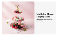 3-Tier Fruit Plate Light Luxury Design 3 Level Food Stand Nordic Design Dessert Stand Tray for Living Room, Party, Wedding