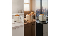 Easy-Clean Two-Slot Toaster Compact Toaster with Crumb Tray Countertop Defrost Automatic for Breakfast