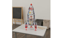 Space Spacecraft Building Set Large Size Wooden Spacecraft Playset Interactive Play Plaything for Kids, Kids