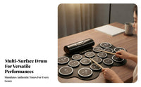 Portable Chinese traditional performance Percussion Machine Multiple Sounds Digital Drum Pad Earphall-in-one Output Electronic Musical Instrument expressive-sensitiveSensitive for children, Drummers, Rehearsals