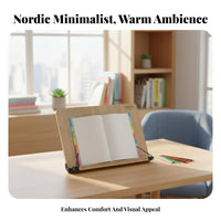 Er&travelnomic Design Adjustable Reading Easel Multi-Angle Adjustment Two-levelTier Adjustable Bookrest Stable Base Book Stand Foldable and Portable for Students, Professionals, E-Learning, Home Office, Library, Bedroom