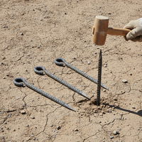 Heavy-Duty Steel Tent Stakes for Outdoor Camping and Canopies, Threaded Ground Pegs