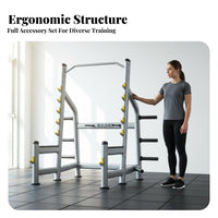 Commercial Grade Squat and Bench Press Rack Multifunctional Adjustable Squat Rack Heavy Duty Multi-Function Power Rack Stable Structure for Weightlifters, Bodybuilders