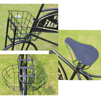 Pedal-Powered Plant Stand Farmhouse Pedal-Powered Flower Stand with Baskets
