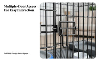 Foldable Design Folding Dog Crate Leak-Proof Tray Folding Metal Dog Crate Easy to Clean Wire Pet Kennel Space Saving for Young Dogs, Cats, Training