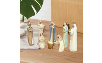 Christmas Nativity Set Artisanal Appearance Home Decor Religious Gift For Farmhouse Kitchen Tabletop FIreplace