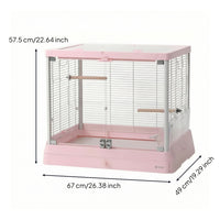 Glass Bird Cage Modern Bird Cage with Pull-out Tray Rectangular for Home Display, Indoor