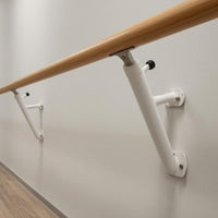 Wall-Mounted Dance Bar Professional Single-Rail Barre Wooden-Colored for Dance Studio, Stretching