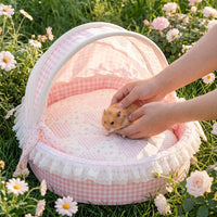 Cat Bed and Dog Bed Pet Tent, All Season Pet Bed with Round Shape, Semi-Enclosed Canopy for Indoor Cats and Small Dogs, Multi-Scene Use Comfort