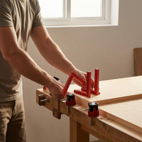 12 Pieces Printed Scale Woodworking Clamp Set Star Knob 90-Degree Clamp Red Body High Precision for Assembly