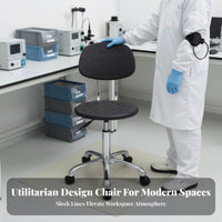 Adjustable Height Anti-Static Wheeled Stool Ergonomic Backrest Rolling Chair Back Support Roller Seat 360° Swivel Wheels for Factory Workers, Cleanroom Personnel, Laboratoryoratory Oratory, Workshop, Medical Facility, Hospital