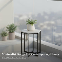 Floor-Standing Flower Pot Table Minimalist Design Hexagonal Pedestal Table Modern Aesthetic Plant Stand Heavy Duty for Homeowners, Interior Designers, Balcony, Living Room, Entryway, Hallway