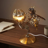 3D Metal Bee Assembly Tool Kit 3D Metal Bumblebee Ornament Lifelike Design Circular Base Cute Style Decorative