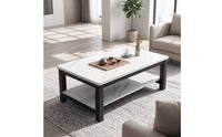 Rectangular Coffee Table Modern Coffee Table with Storage Shelf Minimalist for Apartment Dwellers, Living Room