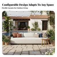 Sofa, Armchair, and Coffee Table Combo Nordic Design Outdoor Furniture Weather-Resistant Patio Seating for Homeowners, Families, Garden, Balcony, Deck