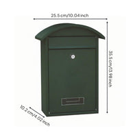 Metal Mailbox Decorative Outdoor Mail Box Powder-Coat Finish Wall Mailbox for Garden
