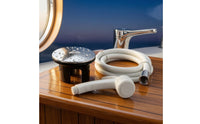 Recessed Boat Shower Head Assembly Lockable Marine Shower Box with Hose Flexible Hardware Hinged for Cockpit