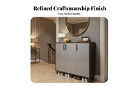 Modern Design 3-Door Entryway Sideboard with Drawers Large Capacity Shoe Cabinet Wide Countertop Footwear Rack Space-Saving for Homeowners, Apartment Dwellers, Families, Hallway, Living Room, Closet, Bedroom