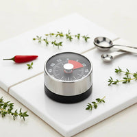 No Batteries Required Stainless Steel Kitchen Timer Easy to Use Mechanical Kitchen Timer Loud Alarm for Teachers, Students, Kids, Office, Study Room, Classroom