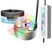 Stainless Steel High-Frequency Mist Maker 3-Head High-Frequency Fogger with LED Submersible Mist Maker with LED Lights Waterproof for Hobbyists, Gardeners, Pond, Fountain, Rockery, Aquarium