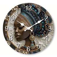 Wood Grain Wall Clock Battery Powered Vintage Wall Clock Easy to Read