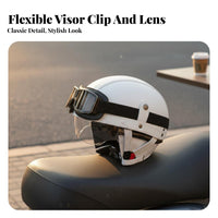 Retro Half Helmet Breathable Cruiser Helmet Quick Release Buckle Secure Headwear for Women, Men, Summer Riding, Cruising, Commuting