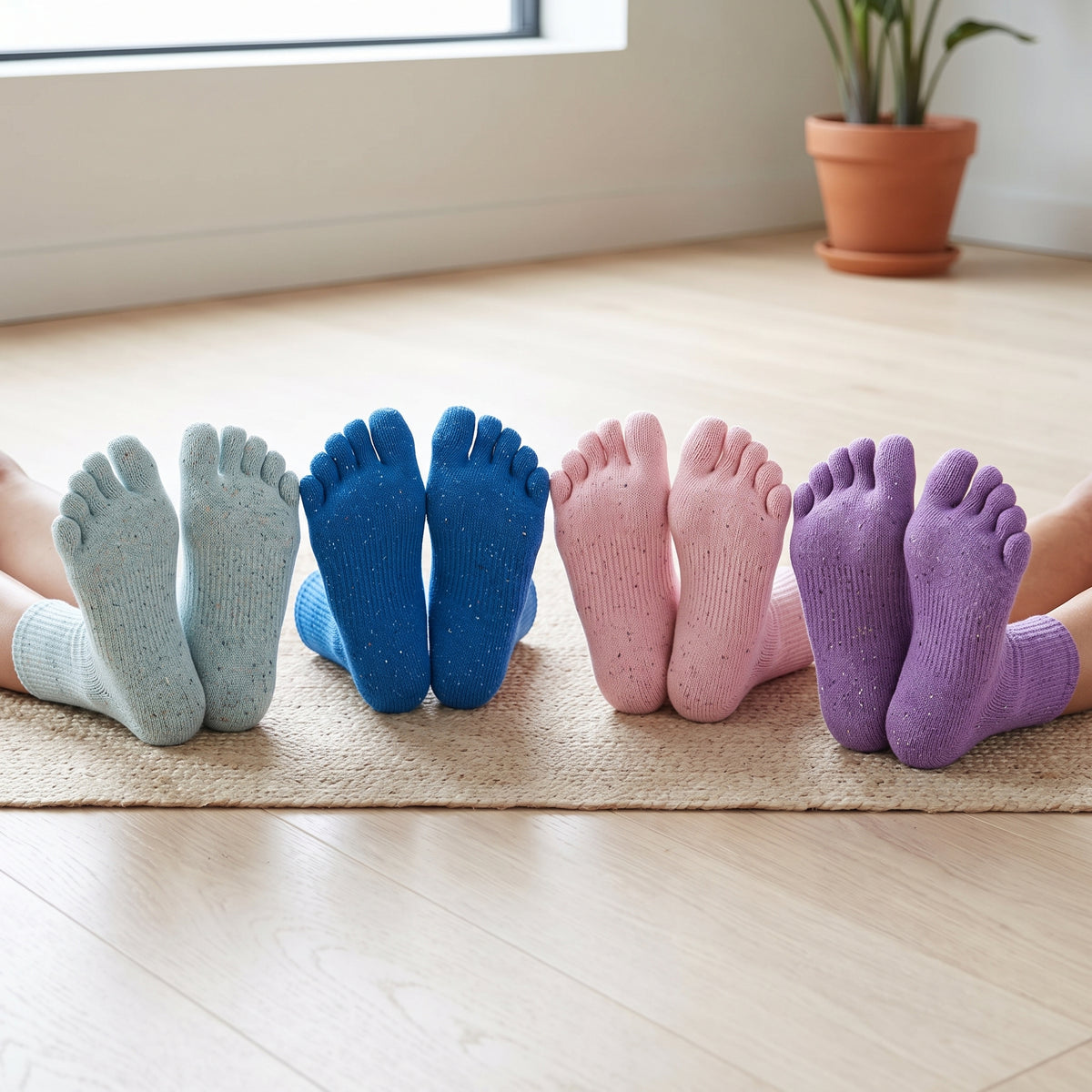 Non-Slip Yoga Five-Toe Socks for Women, Professional Pilates & Sports Socks with Anti-Odor & Shock Absorption