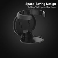 Drink Holder and Wall Mounted Folding Cup for Desk, Space Organizer for Dorm Room or Cabinet Door, Cartoon Style Material