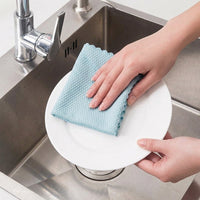 Fish Scale Microfibre Cloth, Highly Absorbent Cleaning Cloths for Glass and Mirrors, Reusable Microfiber Blend