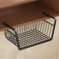 uncoveredGrid Under-Cabinet Hanging Basket Moisture-Resistant Under Shelf Wire Basket Hook-on Hanging Storage Bin Rectangular for Kitchen, Dorm Room