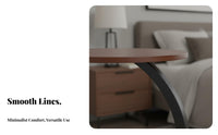 C-Shaped Side Table Minimalist Design C Shaped End Table Space Saving Sturdy Metal Base for Office