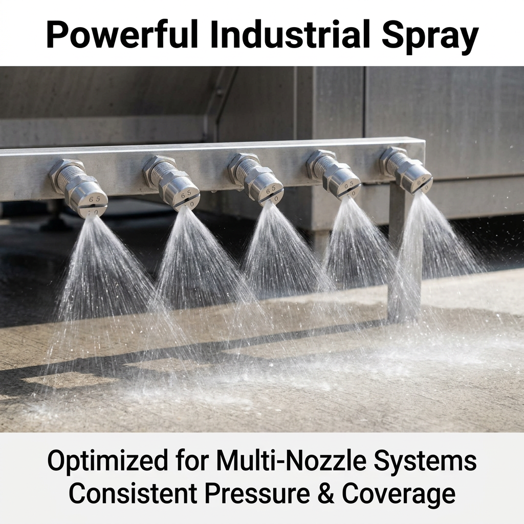 1/4 Inch Stainless Steel Flat Nozzle, Pressure Spray Nozzle, HVVL Flat Spray Head for Cleaning, Uniform Spray Pattern Industrial Nozzle