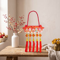 Hanging Ornament with Tassels Lightweight Decorative Plaque Handmade for Door