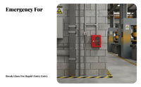Break-Glass Entry Device Storage Unit Highly Visible Safety Apparatus High-Visibility Red Emergency Container for Business Owners, Homeowners