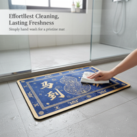 Diatomaceous Earth Bath Mat, 3D Visual Effect, Quick-Drying, Non-Slip, Absorbent Bathroom Floor Mat
