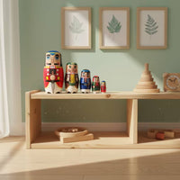 Nesting Doll with Guard Motif Hand-Painted Wooden Matryoshka Set Glossy Toy for Classroom Teaching